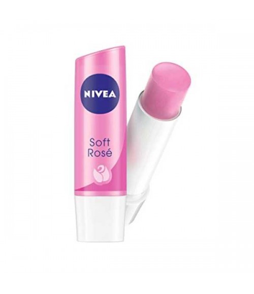 NIVEA Lip Balm, Soft Rose, 4.8g